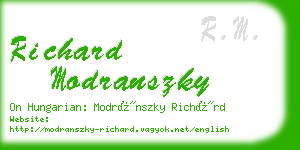 richard modranszky business card